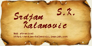 Srđan Kalanović vizit kartica